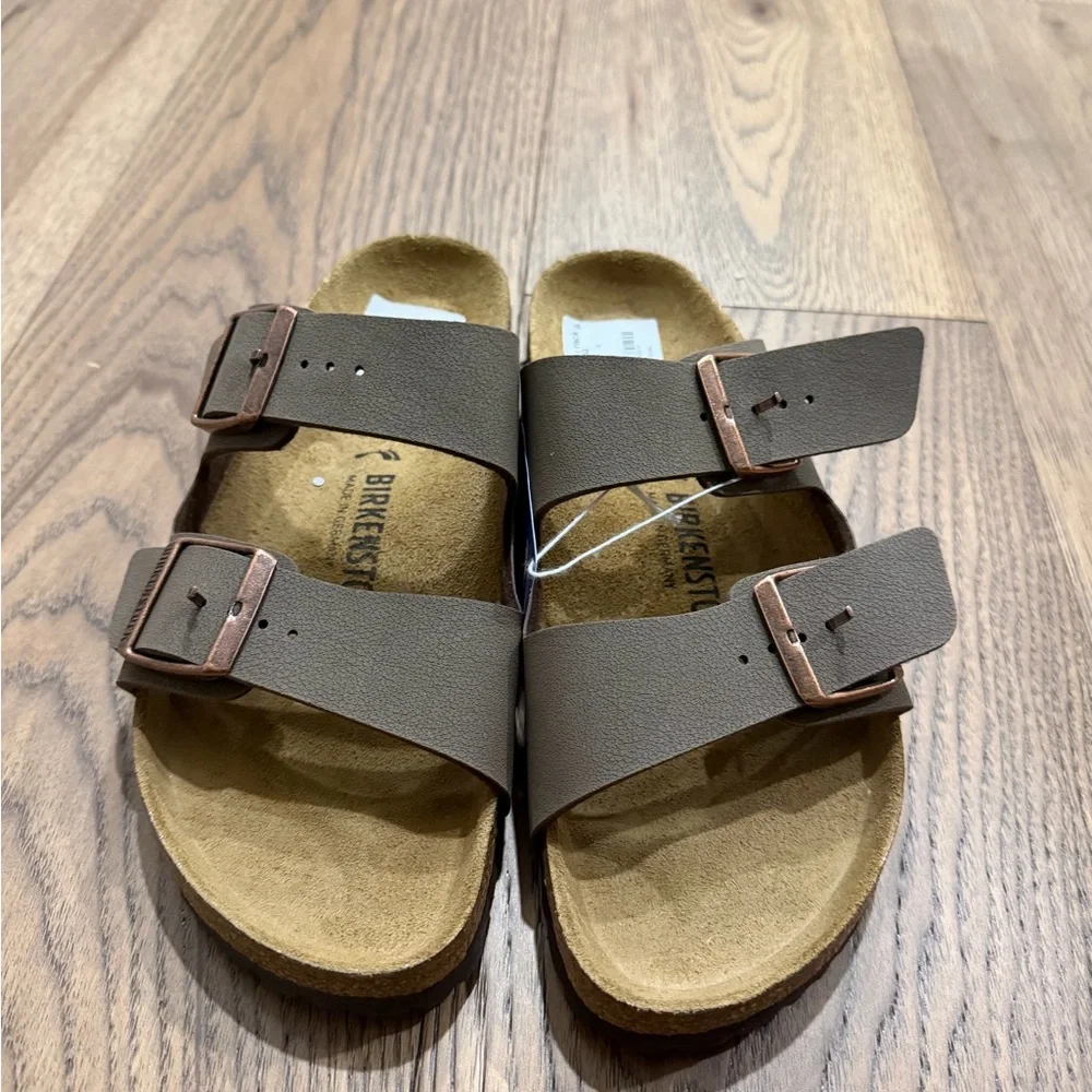 New Birkenstock Taupe Double Strap Sandals - Picture 2 of 2